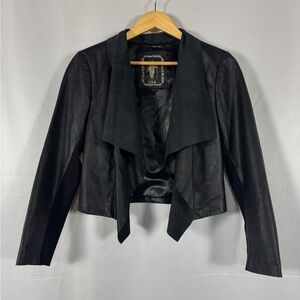 My Tribe Jacket Genuine Leather Suede Black Biker Punk Rock Grunge Womens Size S